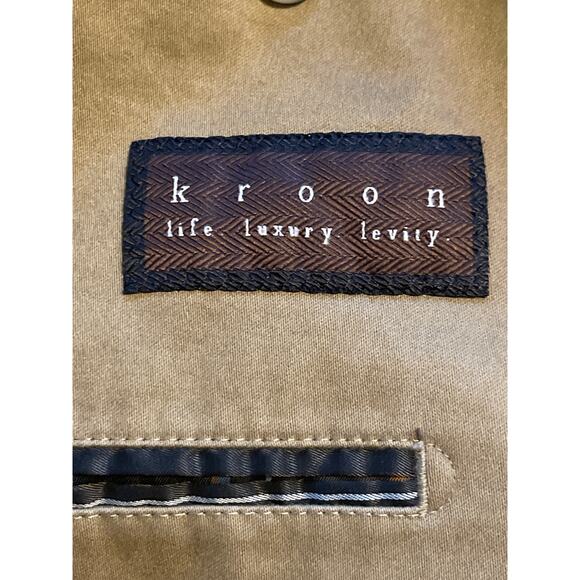 Kroon Men's Bono 2 Washed Stretch Cotton Sport Coat Jacket Olive Green 46 X-Long - Picture 8 of 8